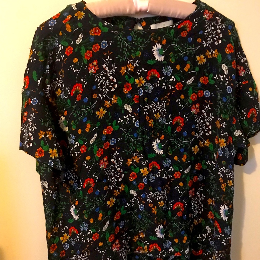 H&M floral short sleeve dress shirt